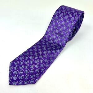 Brooks Brothers 346 Paisley Print Pure Silk Tie Purple USA Made